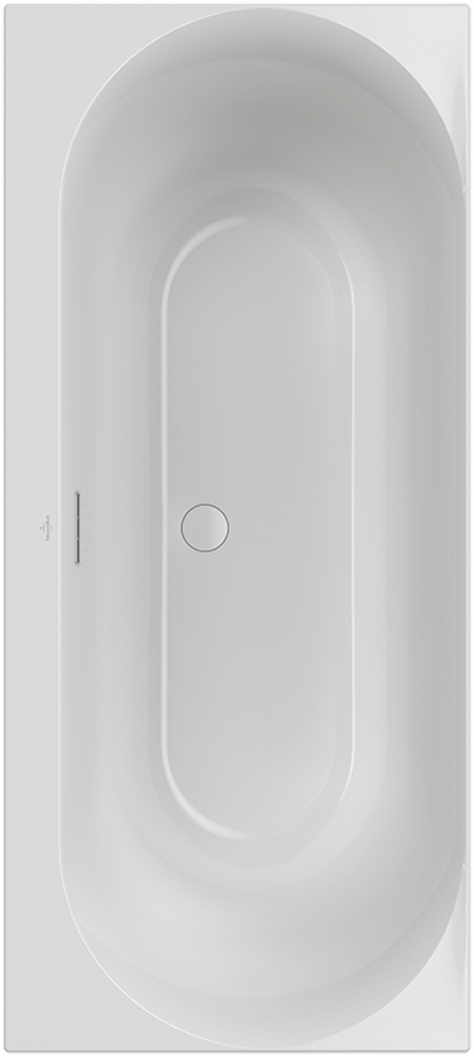 Villeroy & Boch Badewanne mit ovaler Innenform „Loop & Friends“ oval 170 × 75 cm, rechteckig, Mittelablauf in Weiß Alpin