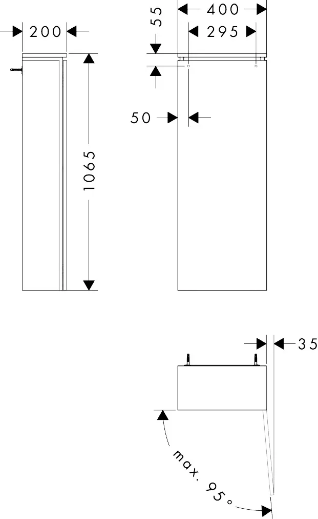 Hansgrohe Xilesa E Halbhochschrank 400⁄200, Türanschlag rechts, Eiche Kaschmir Hansgrohe Xilesa E Halbhochschrank 400⁄200, Türanschlag rechts, Eiche Kaschmir