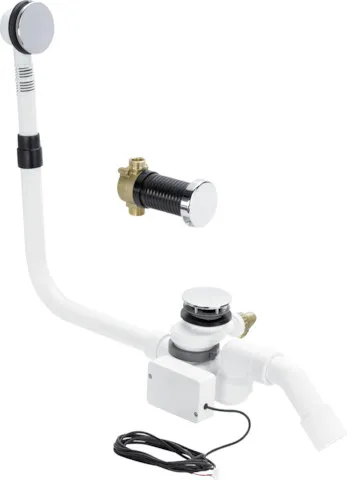 Viega Ab- und Überlaufgarnitur mit Zulauffunktion Modell 6148.1 „Multiplex Trio“ in DN40 / 50 Kunststoff verchromt 11 cm Viega Ab- und Überlaufgarnitur mit Zulauffunktion Modell 6148.1 „Multiplex Trio“ in DN40 / 50 Kunststoff verchromt 11 cm