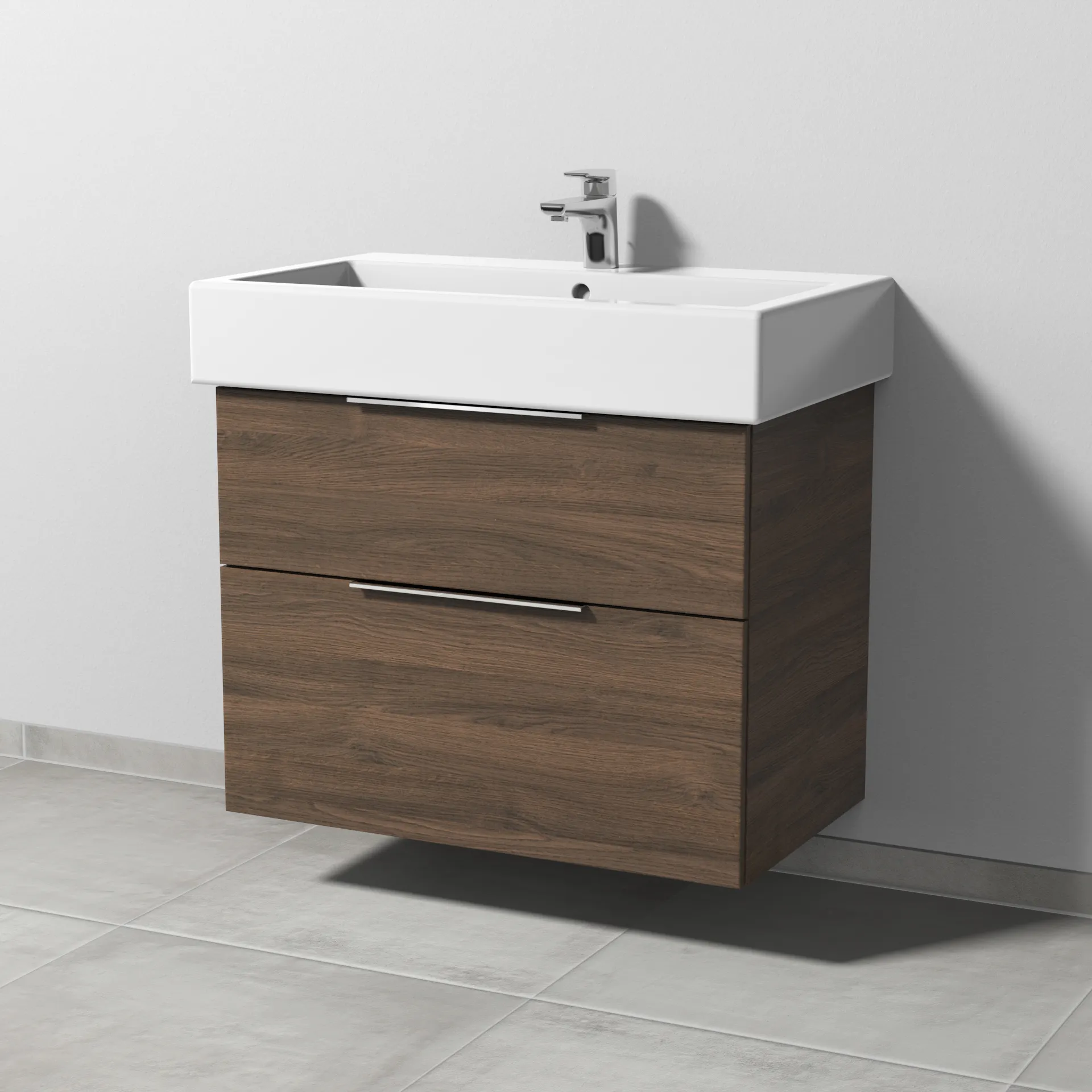 Sanipa Waschtischunterschrank „3way“ passend zu Keramik-Waschtische Vero von Duravit 750 × 593 × 447 mm in Eiche Arizona