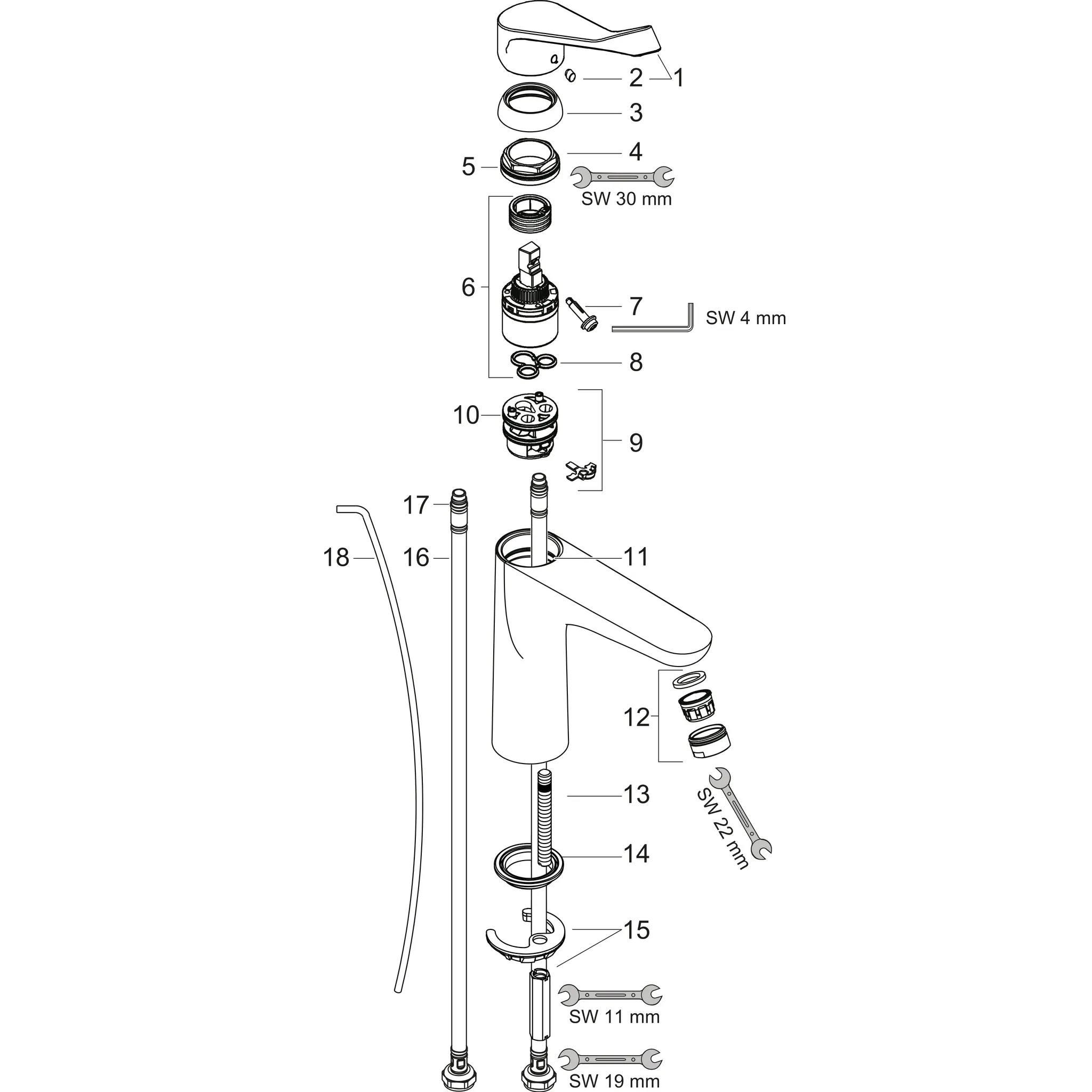 Waschtischmischer Focus Care 100 chrom Waschtischmischer Focus Care 100 chrom