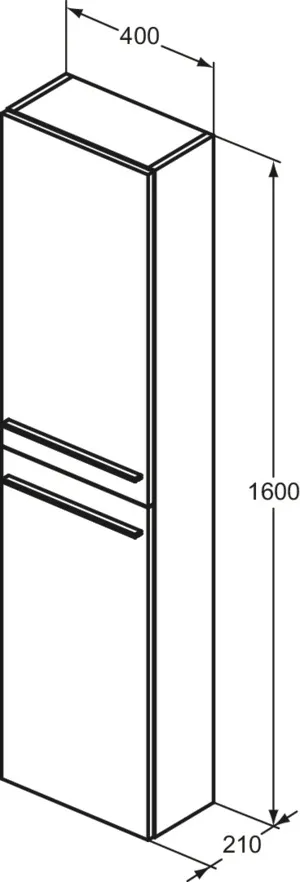 Ideal Standard Hochschrank „i.lifeS“ 40 × 160 × 21 cm Weiß matt Ideal Standard Hochschrank „i.lifeS“ 40 × 160 × 21 cm Weiß matt