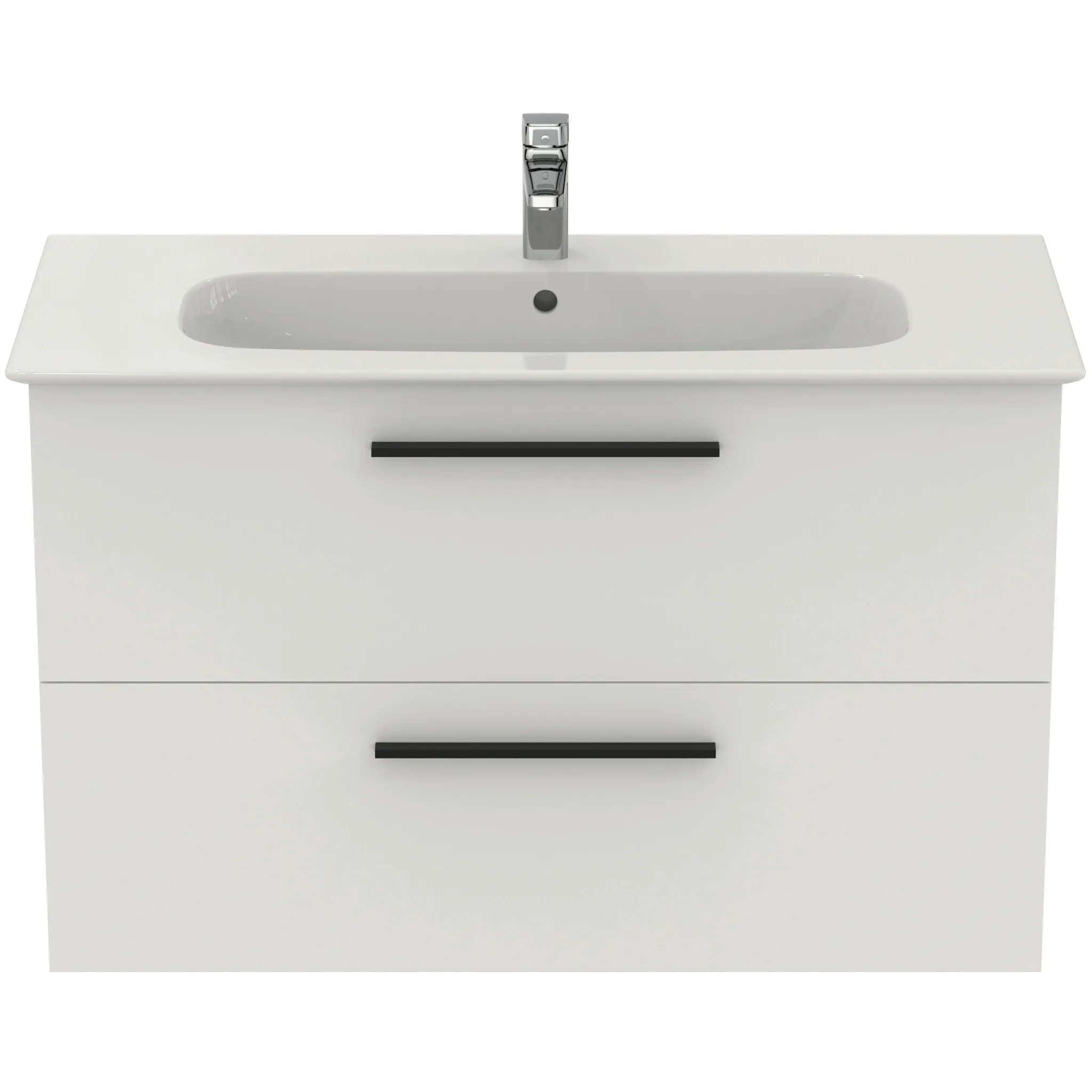 Möbelpaket i.life A mit Waschtisch 100cm und Unterschrank mit schwarzem Griff Weiß matt Möbelpaket i.life A mit Waschtisch 100cm und Unterschrank mit schwarzem Griff Weiß matt