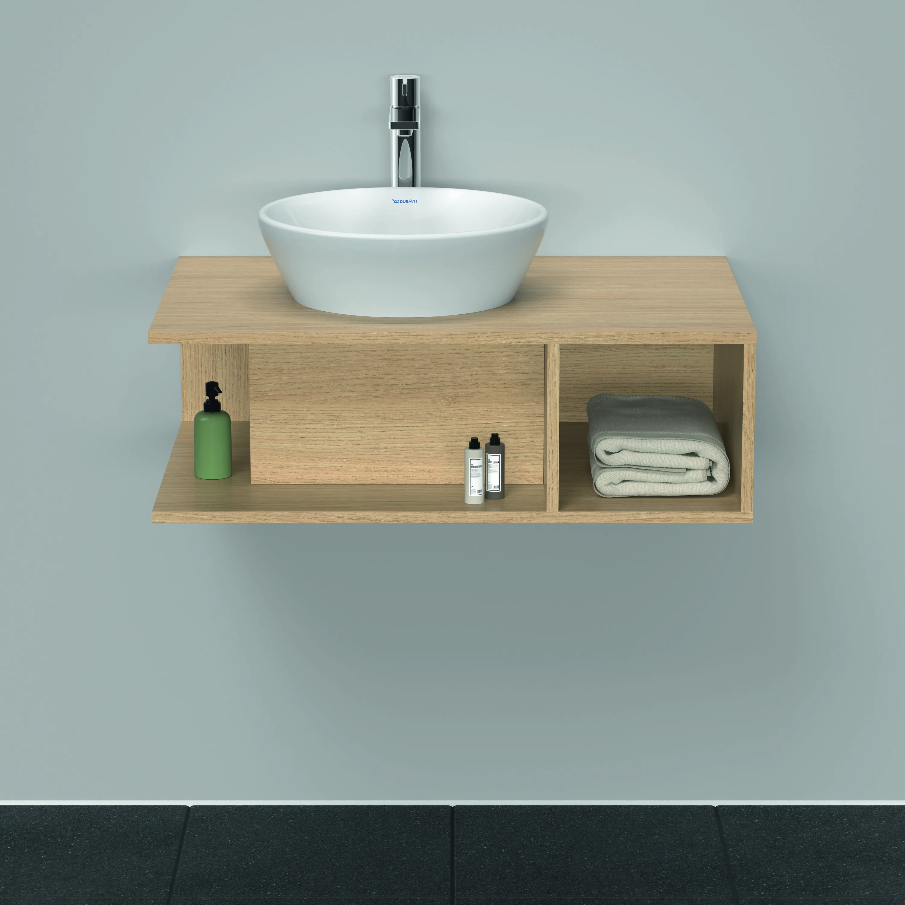 Duravit Waschtischunterschrank wandhängend „D-Neo“ 80 × 26 × 55 cm Eiche Natur