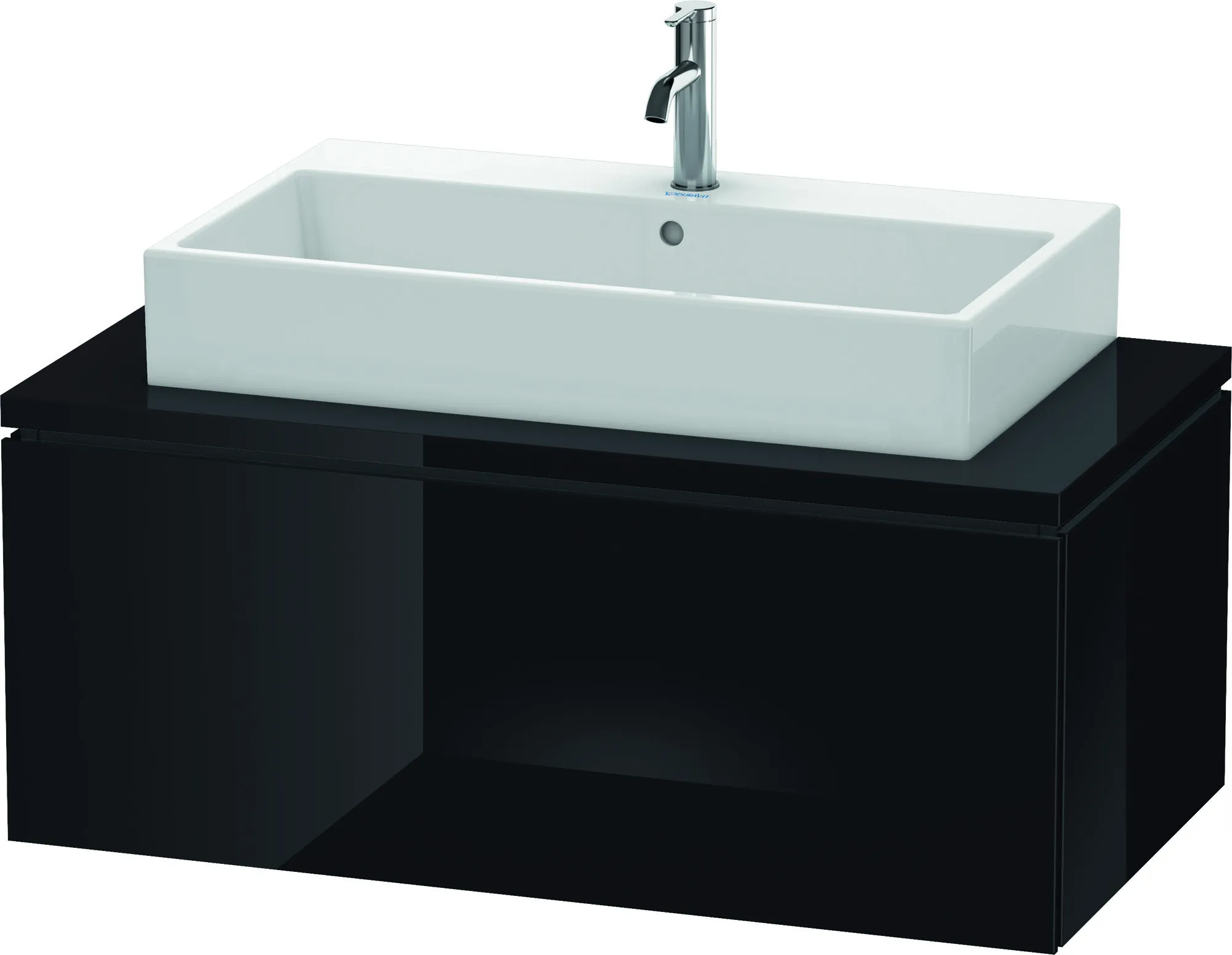 Duravit Waschtischunterschrank wandhängend „L-Cube“ 102 × 40 × 54,7 cm Schwarz Hochglanz