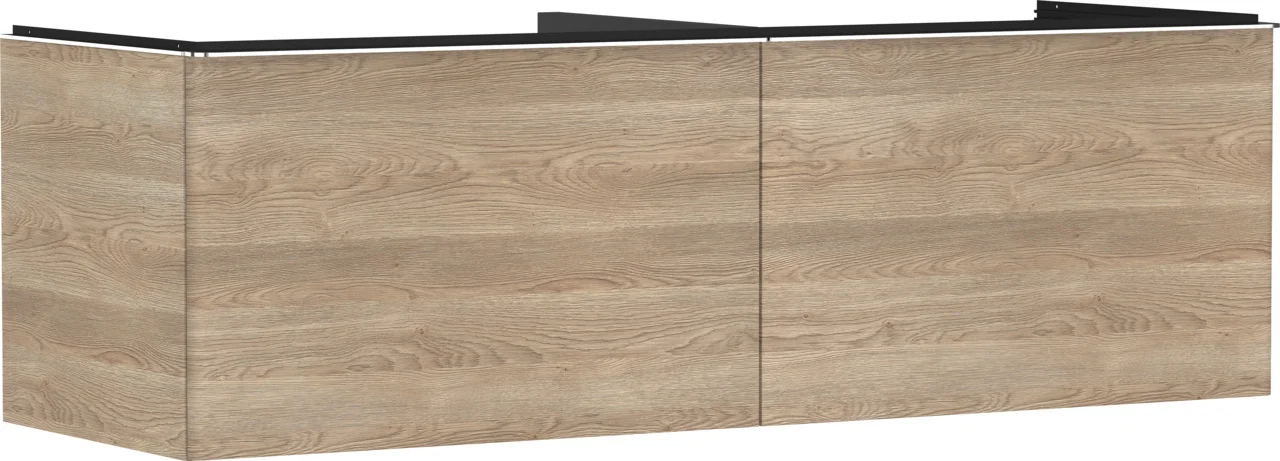 Hansgrohe Xelu Q Waschtischunterschrank Eiche Natur, 1560x540 mm, 2 Schubkästen, verchromte Griffe, SoftClose, vormontiert