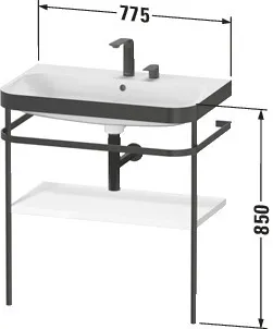 Duravit Waschtischunterschrank mit Metallkonsole „Happy D.2 Plus“ 77,5 × 85 × 49 cm Duravit Waschtischunterschrank mit Metallkonsole „Happy D.2 Plus“ 77,5 × 85 × 49 cm