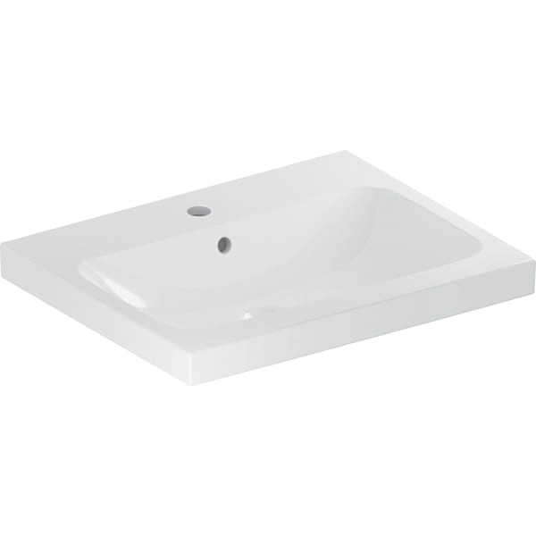 Wandwaschtisch „iCon Light“, mittig, rechteckig, Hahnlochposition mittig 60 × 48 cm mit KeraTect® Wandwaschtisch „iCon Light“, mittig, rechteckig, Hahnlochposition mittig 60 × 48 cm mit KeraTect®