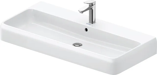 Wandwaschtisch Unterseite glasiert „Qatego“ 100 × 47 × 15 cm, Hahnlochposition mittig Wandwaschtisch Unterseite glasiert „Qatego“ 100 × 47 × 15 cm, Hahnlochposition mittig