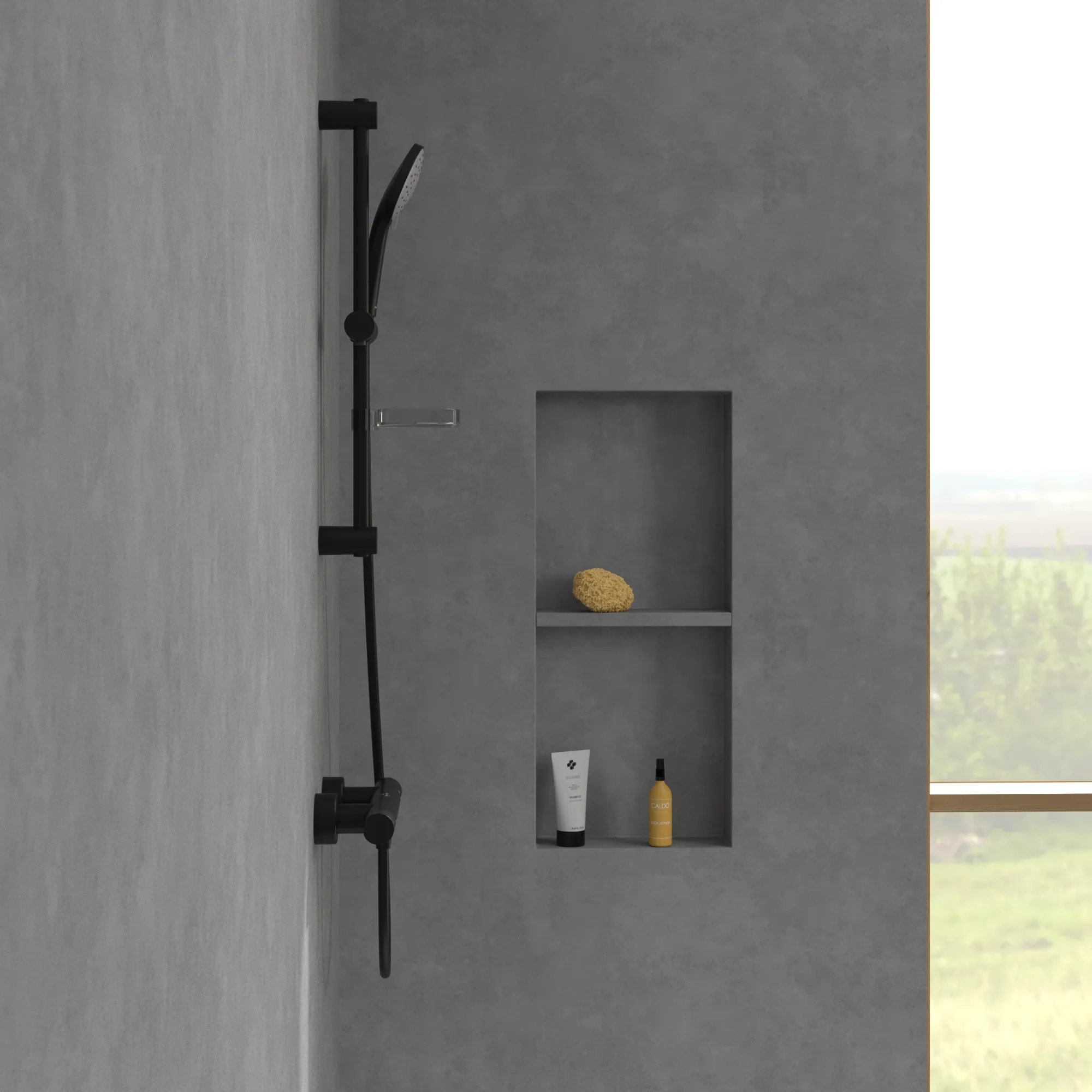 Gleitstangekombination TVS10900400061, Befestigung verdeckt 7,6 cm in Matt Black Gleitstangekombination TVS10900400061, Befestigung verdeckt 7,6 cm in Matt Black