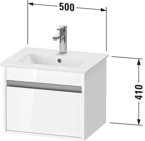 Duravit Waschtischunterschrank wandhängend „Ketho“ 50 × 41 × 41,2 cm in Betongrau Matt