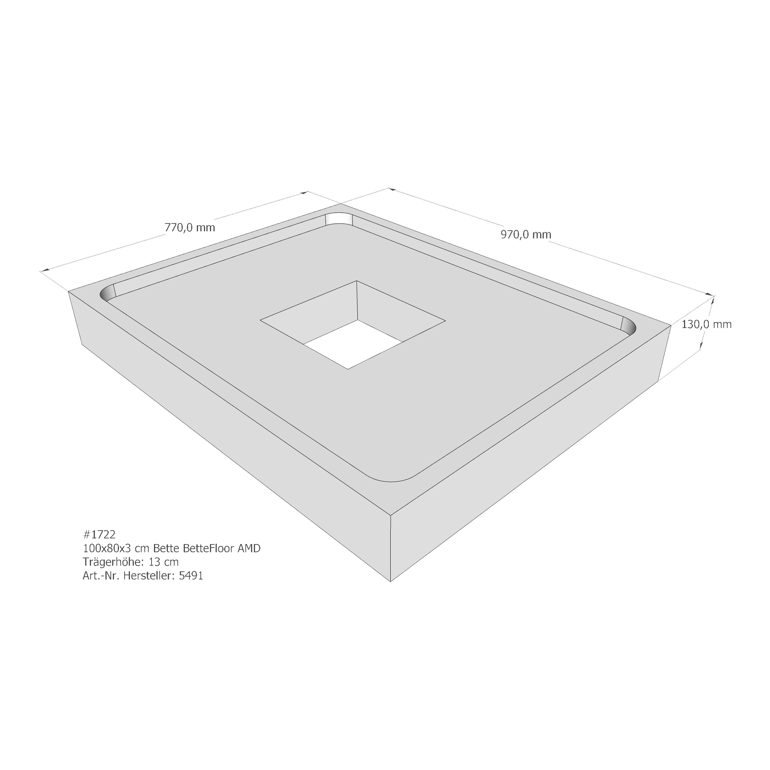 Duschwannenträger für Bette Floor 100 × 80 × 3 cm Breite: 80 cm / Länge: 100 cm Duschwannenträger für Bette Floor 100 × 80 × 3 cm Breite: 80 cm / Länge: 100 cm