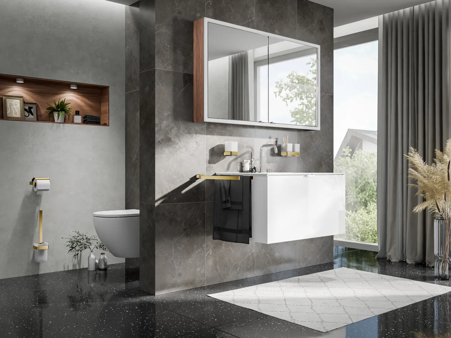 loft BürstengarniturGlasteil satiniert, gold loft BürstengarniturGlasteil satiniert, gold