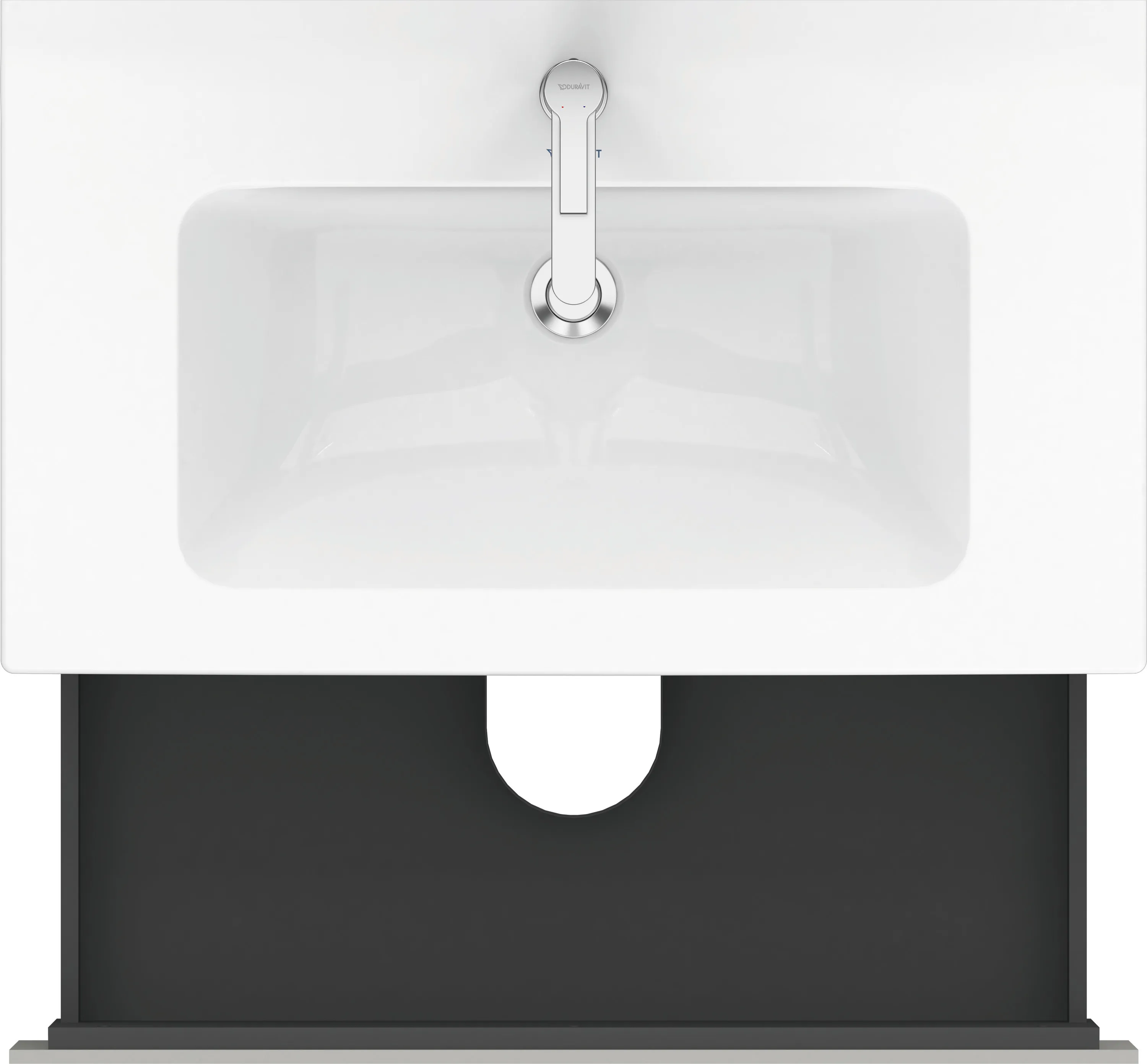 Duravit Waschtischunterschrank wandhängend „L-Cube“ 82 × 55 × 48,1 cm Betongrau Matt
