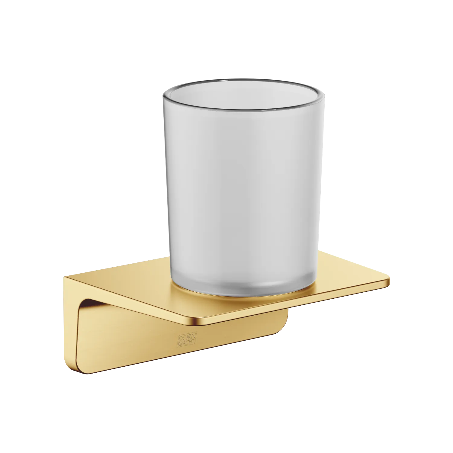 Dornbracht Glashalter SERIENSPEZIFISCH - Gold gebürstet PVD, Stichmaß 90 mm, Breite 139 mm, Höhe 149 mm, Ausladung 103 mm, Glas aus Kristallglas matt