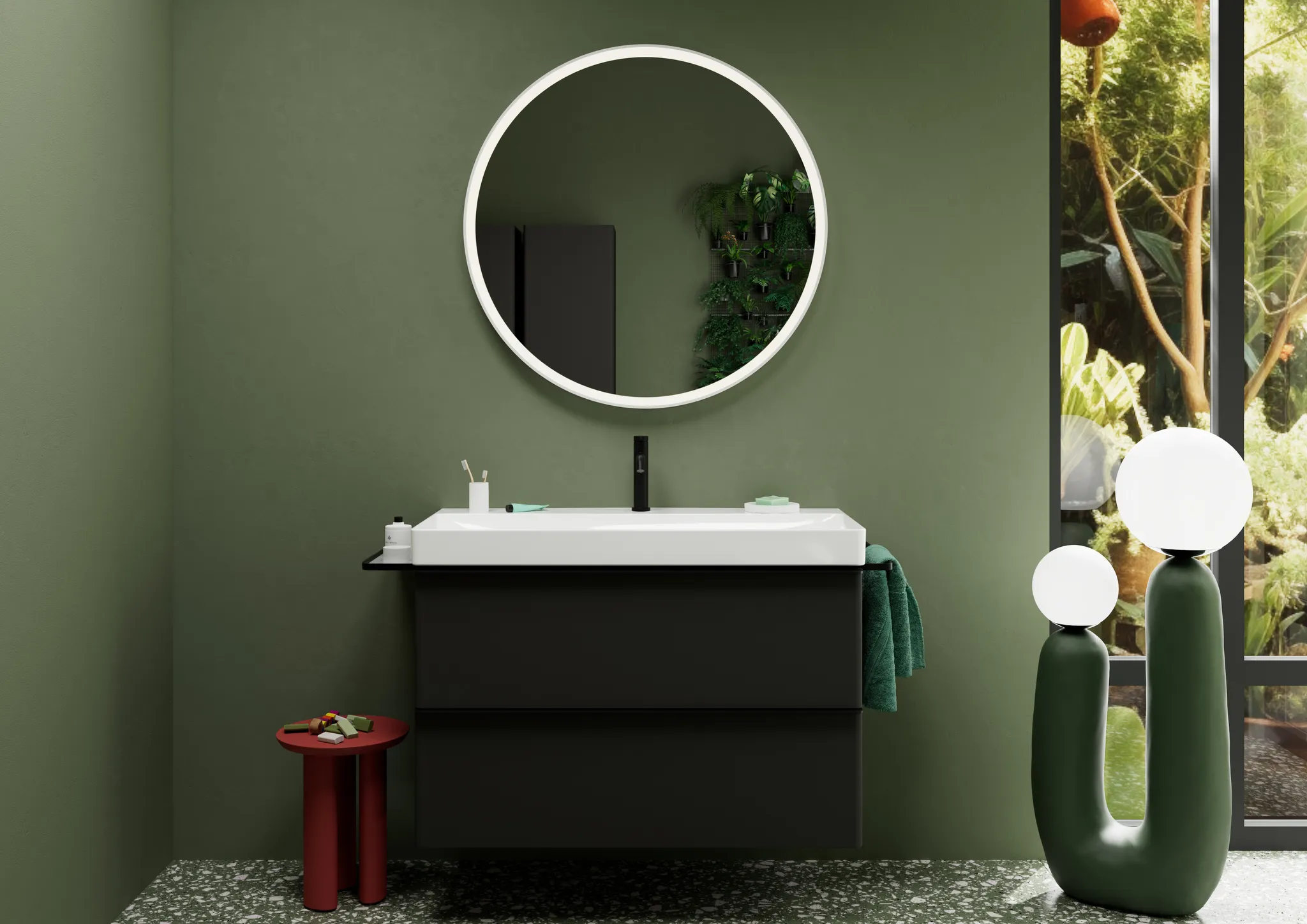 Hansgrohe Xarita S Spiegel mit LED-Beleuchtung, 900x900x50mm, Mattweiß Hansgrohe Xarita S Spiegel mit LED-Beleuchtung, 900x900x50mm, Mattweiß