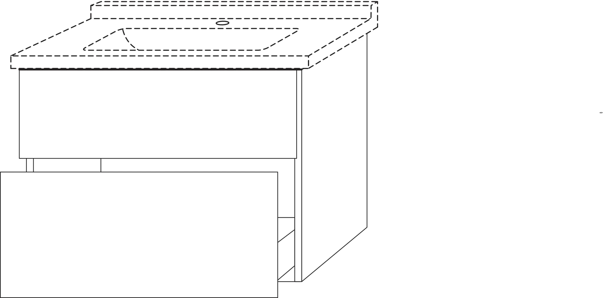 Waschtischunterbau mit Auszügen 3way (BR711) 593x750x467 Anthrazit-Matt