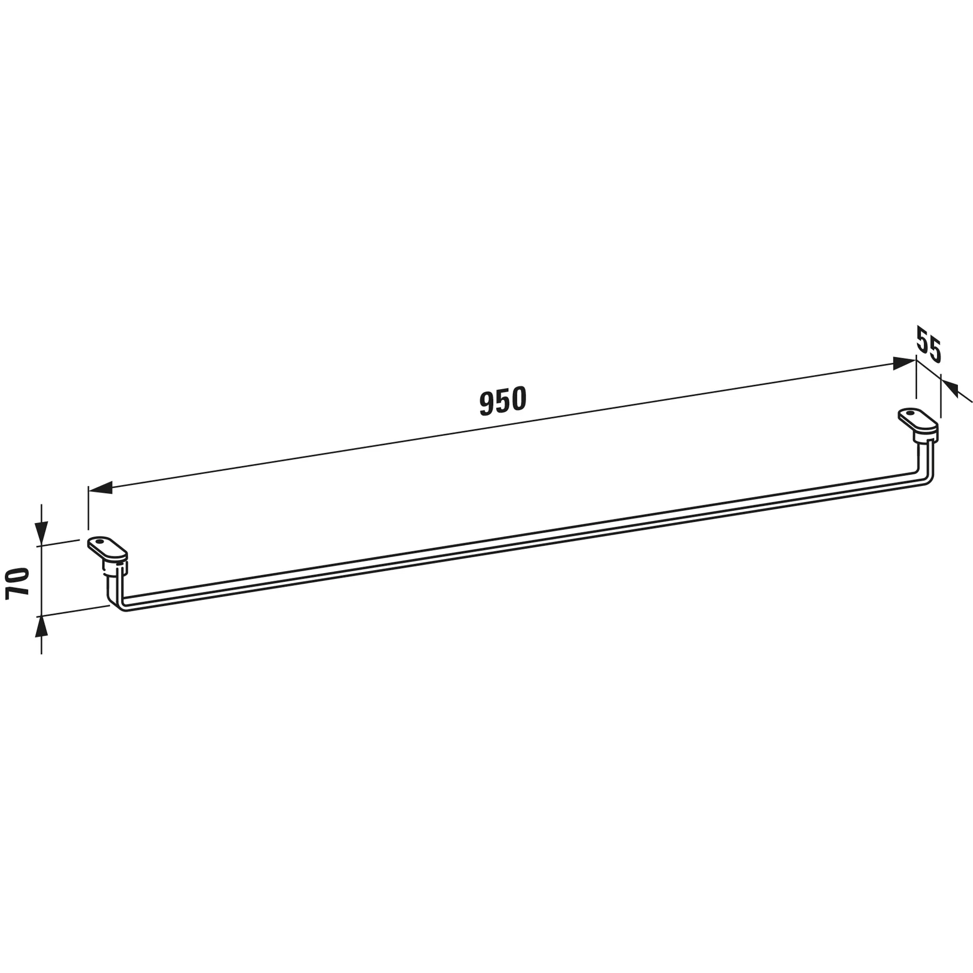 Laufen Handtuchhalter „LANI“ 950 mm in Aluminium, schwarz matt Laufen Handtuchhalter „LANI“ 950 mm in Aluminium, schwarz matt