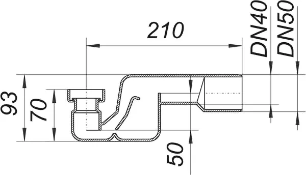 Wannen-Siphon 500 N, 1 1/2″ x DN 40/DN 50