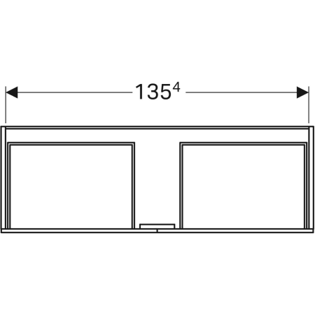 Xeno² Unterschrank für Waschtisch aus Mineralwerkstoff, mit zwei Schubladen: B=139.5cm, H=35cm, T=47.3cm, greige / lackiert matt