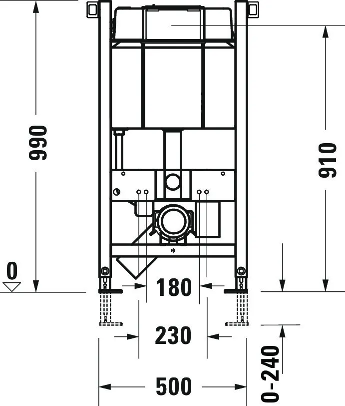 Duravit Vorwand-/Einbauelement für Toilette Installationselement Trockenbau für WC „DuraSystemInstallationselemente“ 99 × 50 cm in