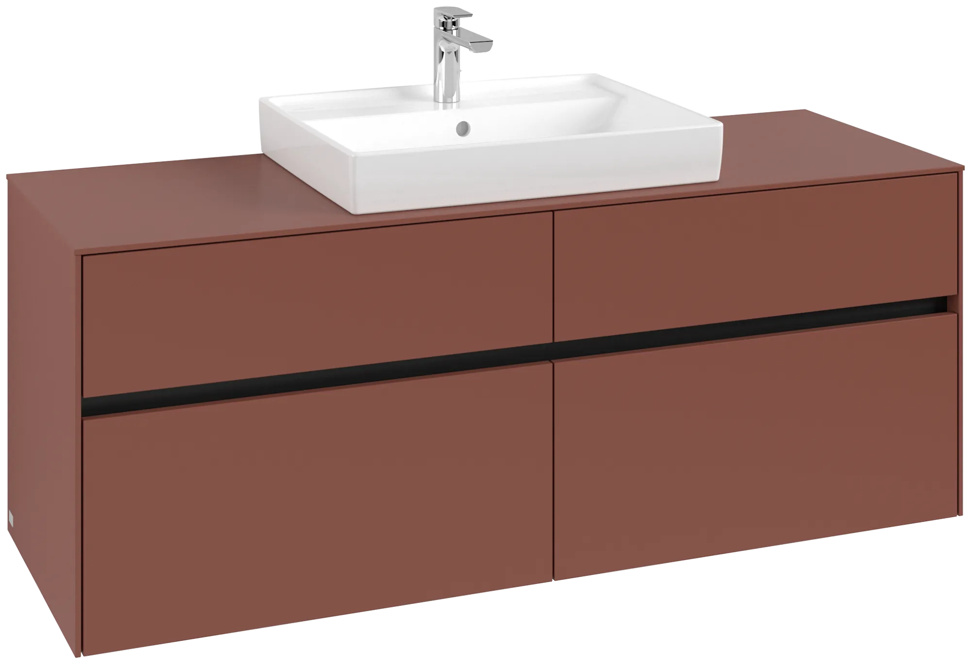 Villeroy & Boch Collaro Waschbeckenunterschrank C08400 1400x548x500mm 4 Ausz. m.tig Wine Red