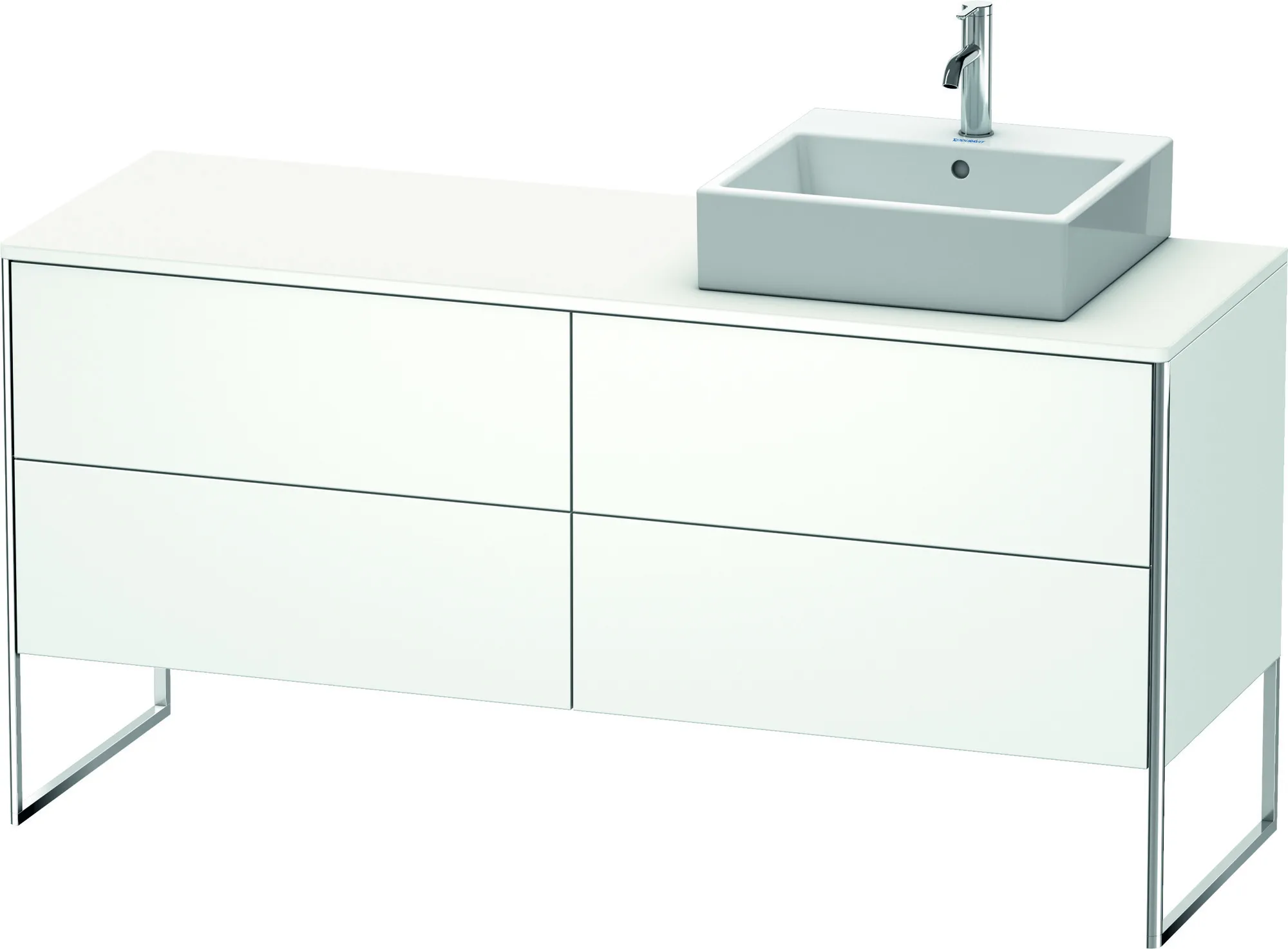 Duravit Waschtischunterschrank bodenstehend „XSquare“ 160 × 77,8 × 54,8 cm Weiß Matt Duravit Waschtischunterschrank bodenstehend „XSquare“ 160 × 77,8 × 54,8 cm Weiß Matt