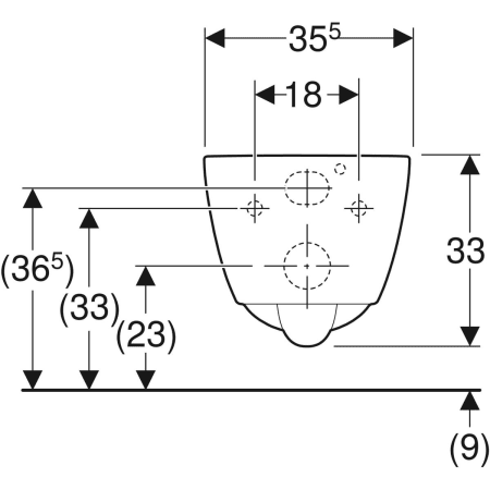 Geberit iCon Wand-WC Tiefspüler, verkürzte Ausladung, geschlossene Form, Rimfree, weiß Geberit iCon Wand-WC Tiefspüler, verkürzte Ausladung, geschlossene Form, Rimfree, weiß
