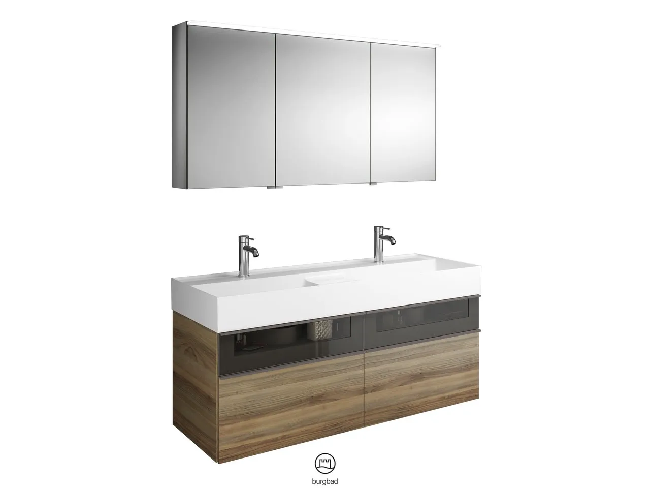 burgbad Badmöbelset „Yumo“ in Eiche Dekor Silber burgbad Badmöbelset „Yumo“ in Eiche Dekor Silber