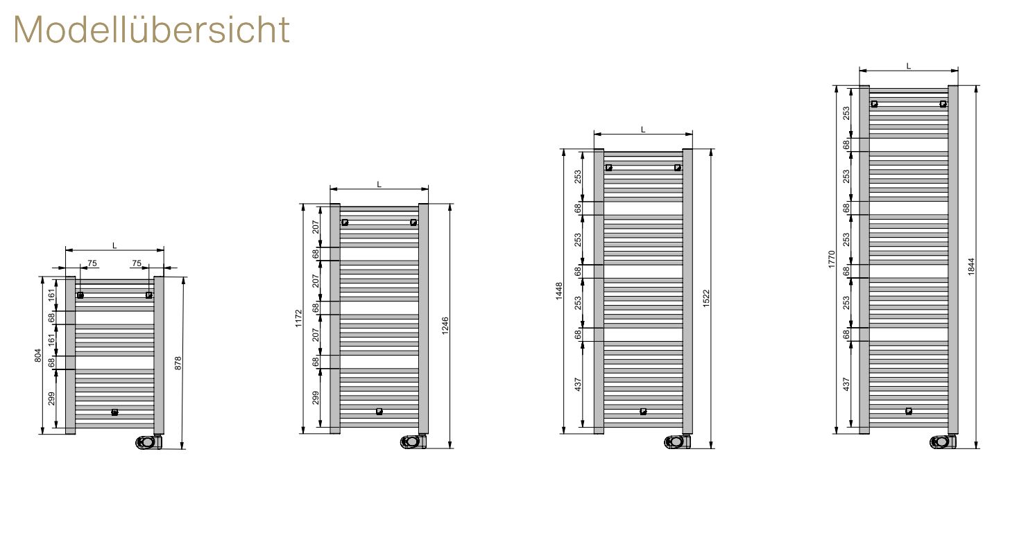 Zehnder Design-Elektroheizkörper Elektrobetrieb „Dero“ 50 × 87,8 cm