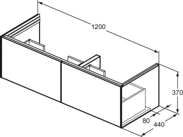 Ideal Standard Waschtischunterschrank „Conca“ 120 × 36,3 × 44 cm Sunset matt lackiert Ideal Standard Waschtischunterschrank „Conca“ 120 × 36,3 × 44 cm Sunset matt lackiert