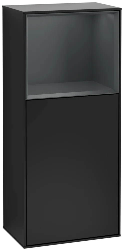 Villeroy & Boch Finion Seitenschrank G500HGPD, 418x936x270 mm, Black Matt Lacquer / Midnight Blue Matt Lacquer, mit Beleuchtung und Push-to-open Funktion