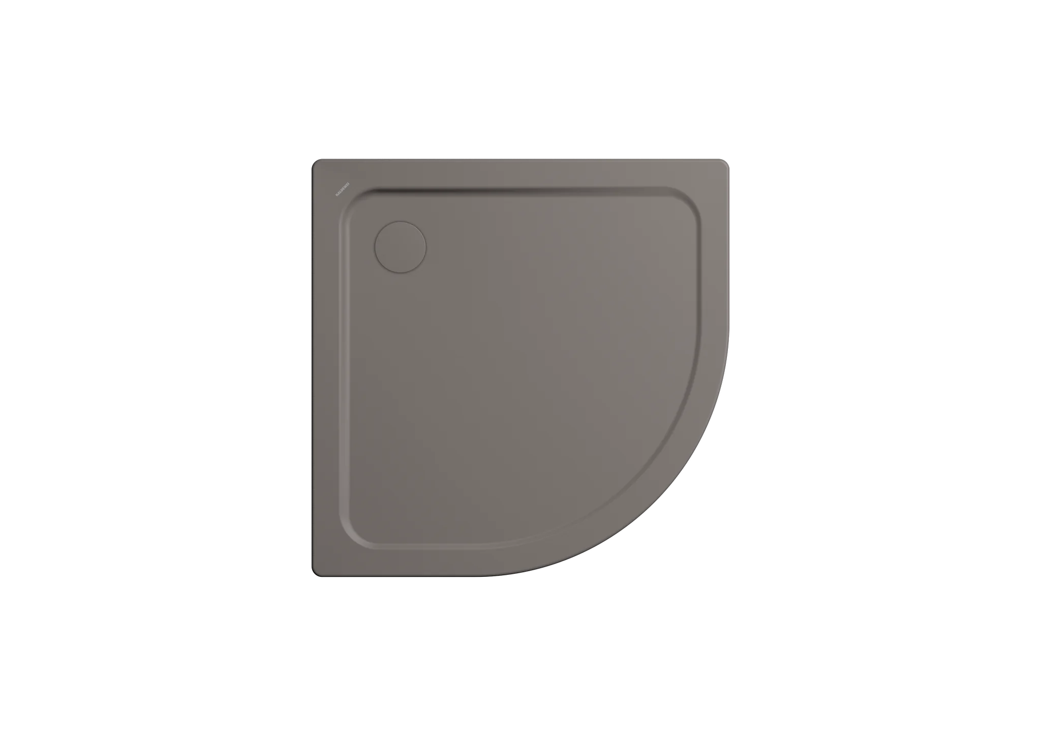 Kaldewei ARRONDO Duschfläche, warm grey 70 Perl-Effekt, 900x900x25 mm, Viertelkreis, bodenebener Einbau, Eckablauf