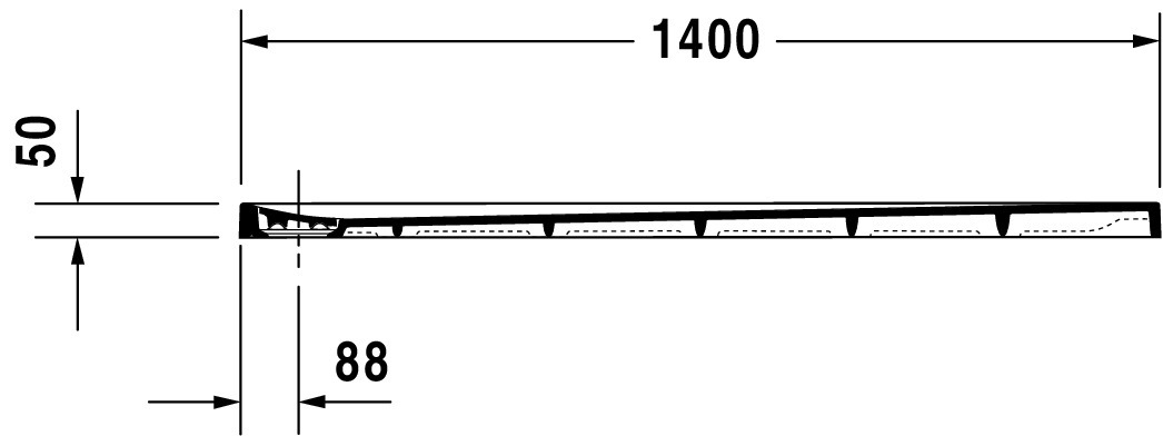 Duravit rechteck Duschwanne „Stonetto“ 140 × 100 cm in Beton Matt