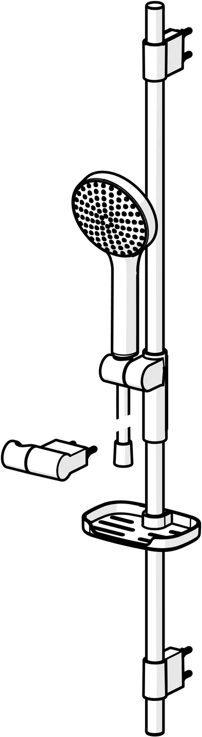HansaACTIVEJET Wandstangen-Brausenset Hansaactivjet 8437 Chrom/Hellgrau 1-strahlig