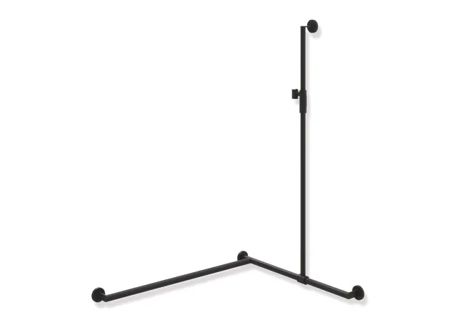 HEWI Haltegriff Ausführung links „System 900“ in Schwarz tiefmatt / Schwarz matt, Befestigung verdeckt HEWI Haltegriff Ausführung links „System 900“ in Schwarz tiefmatt / Schwarz matt, Befestigung verdeckt