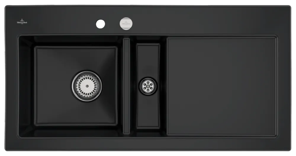 Villeroy & Boch Einbau-Küchenspülbecken „Subway“ 60 1000 × 510 × 220 mm, für Becken links in Pure Black Villeroy & Boch Einbau-Küchenspülbecken „Subway“ 60 1000 × 510 × 220 mm, für Becken links in Pure Black