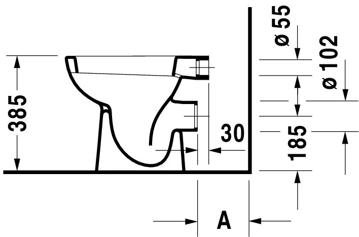 Stand-Tiefspül-WC „D-Code“ 35 × 38,5 × 48 cm in, mit Spülrand