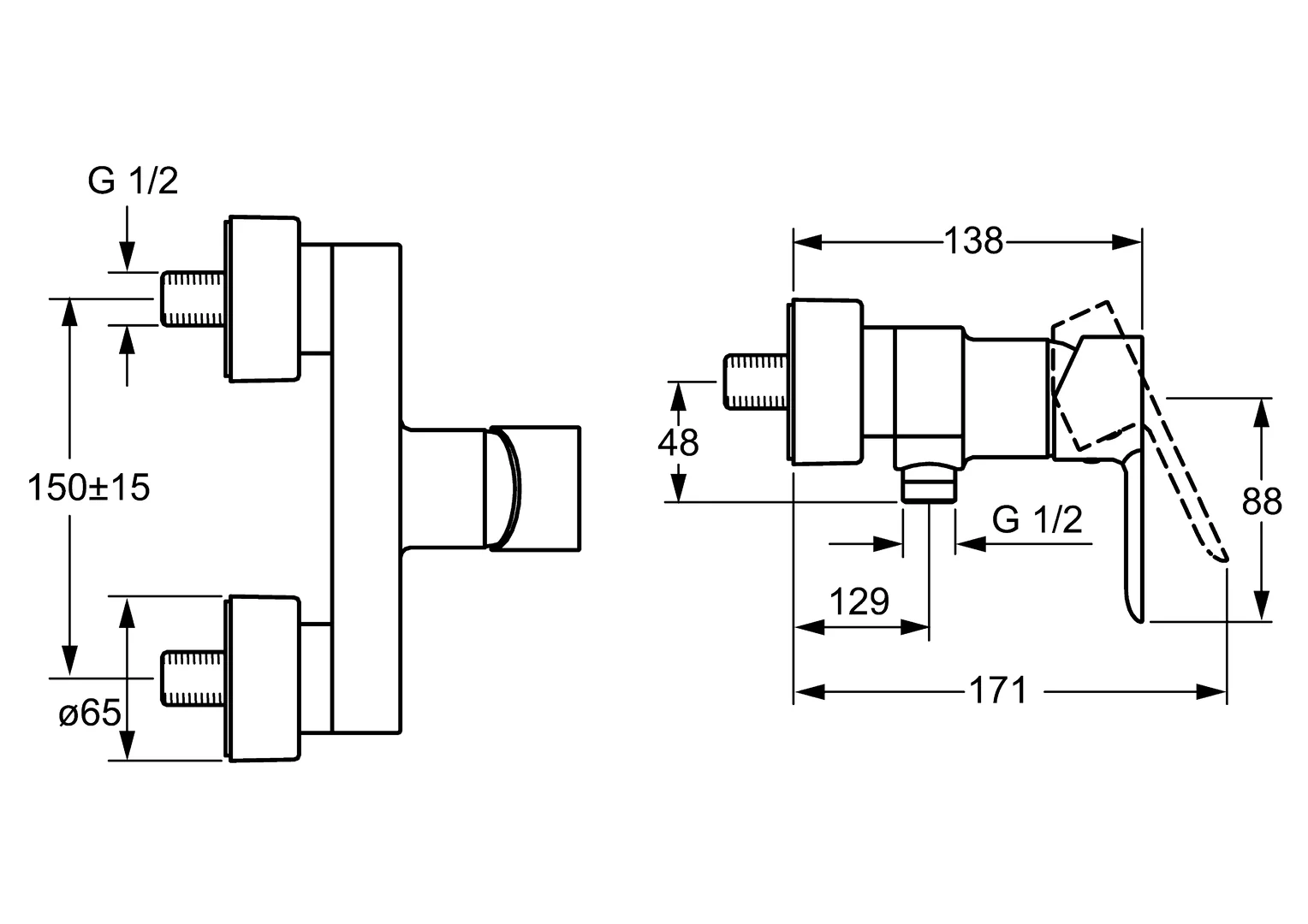 HansaLIGNA Einhebelmischer Brausebatterie HansaLIGNA 0667 DN15 Chrom HansaLIGNA Einhebelmischer Brausebatterie HansaLIGNA 0667 DN15 Chrom