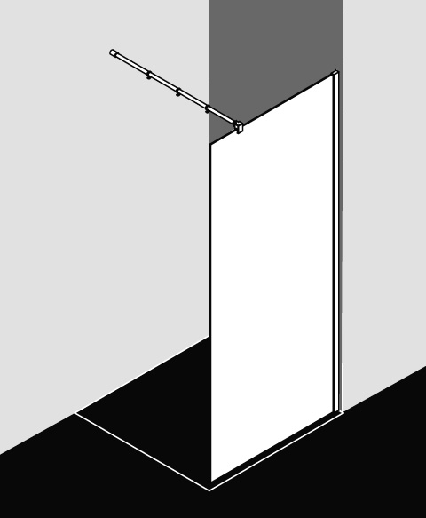 Kermi Duschabtrennung Walk-In „WALK-IN XB“ in Glas Klar, Profile Silber Mattglanz, BV: 780 - 800 mm WE: 785 - 805 mm H: 2000 mm