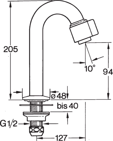 HA Einhebelmischer Waschtischbatterie HANSANOVA 0091 Ausladung 127 mm DN15 Chrom