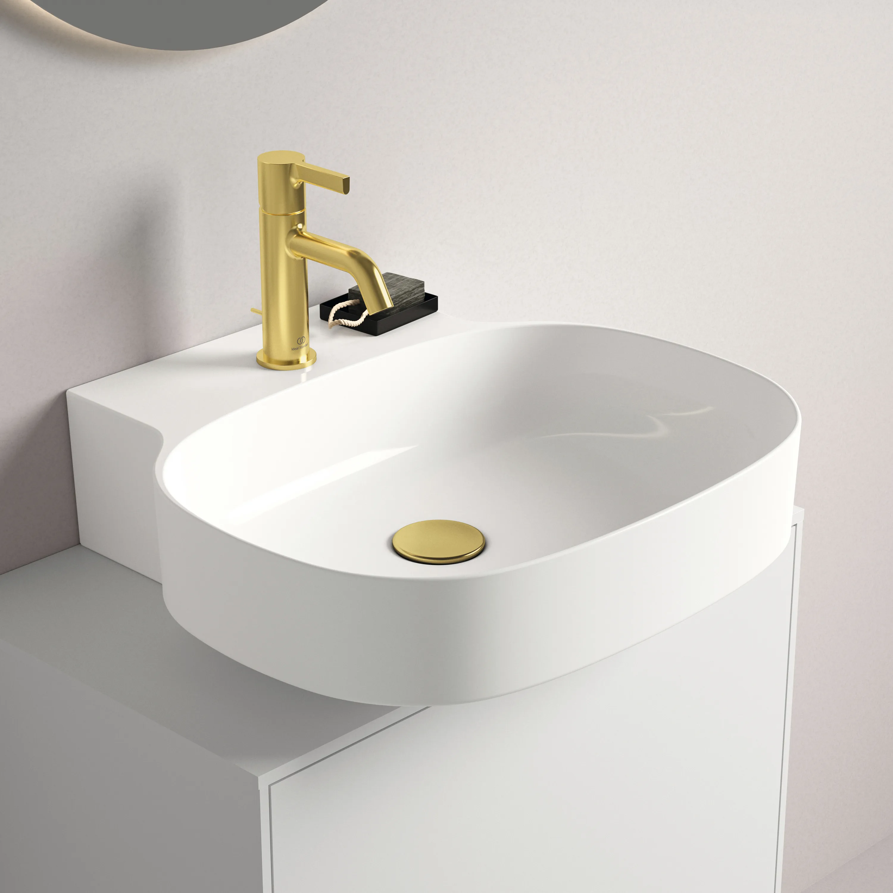 Waschbecken „Linda-X“ 50 × 48 × 13,5 cm, Hahnlochposition mittig in Weiß Waschbecken „Linda-X“ 50 × 48 × 13,5 cm, Hahnlochposition mittig in Weiß