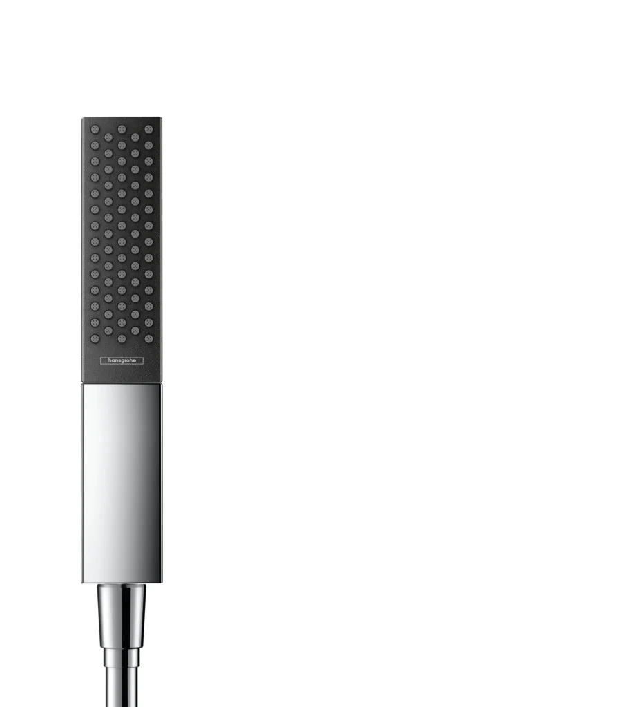 Hansgrohe Rainfinity Stabhandbrause 1jet Chrom, 100 x 38 mm, PowderRain Strahlart, QuickClean, max. Durchfluss 13,8 l/min ab 5,5 l/min, Anschluss G 1/2
