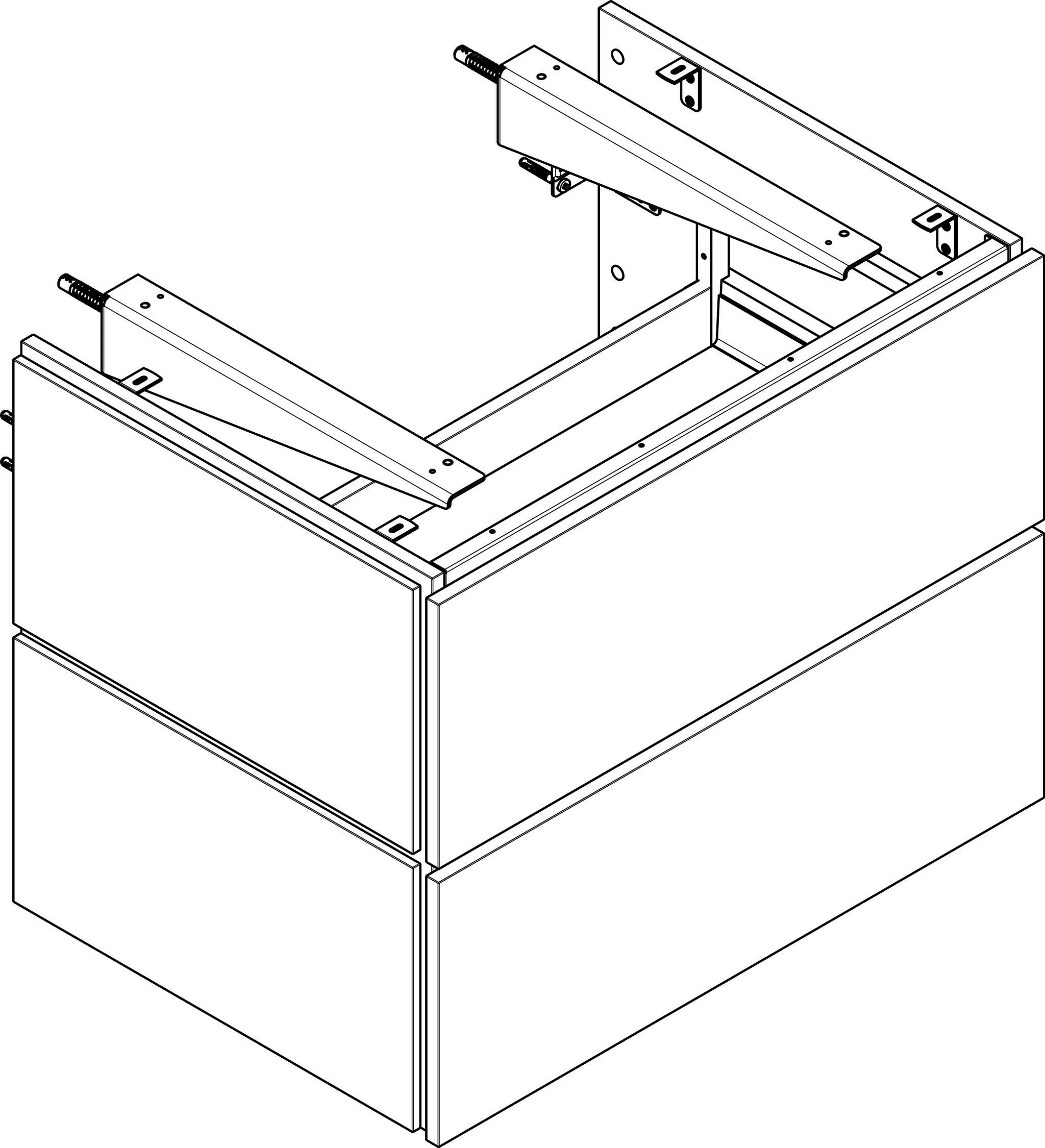 Hansgrohe Xilesa E Waschtischunterschrank, 780x550 mm, 2 Schubkästen, Eiche Kaschmir, Wandmontage
