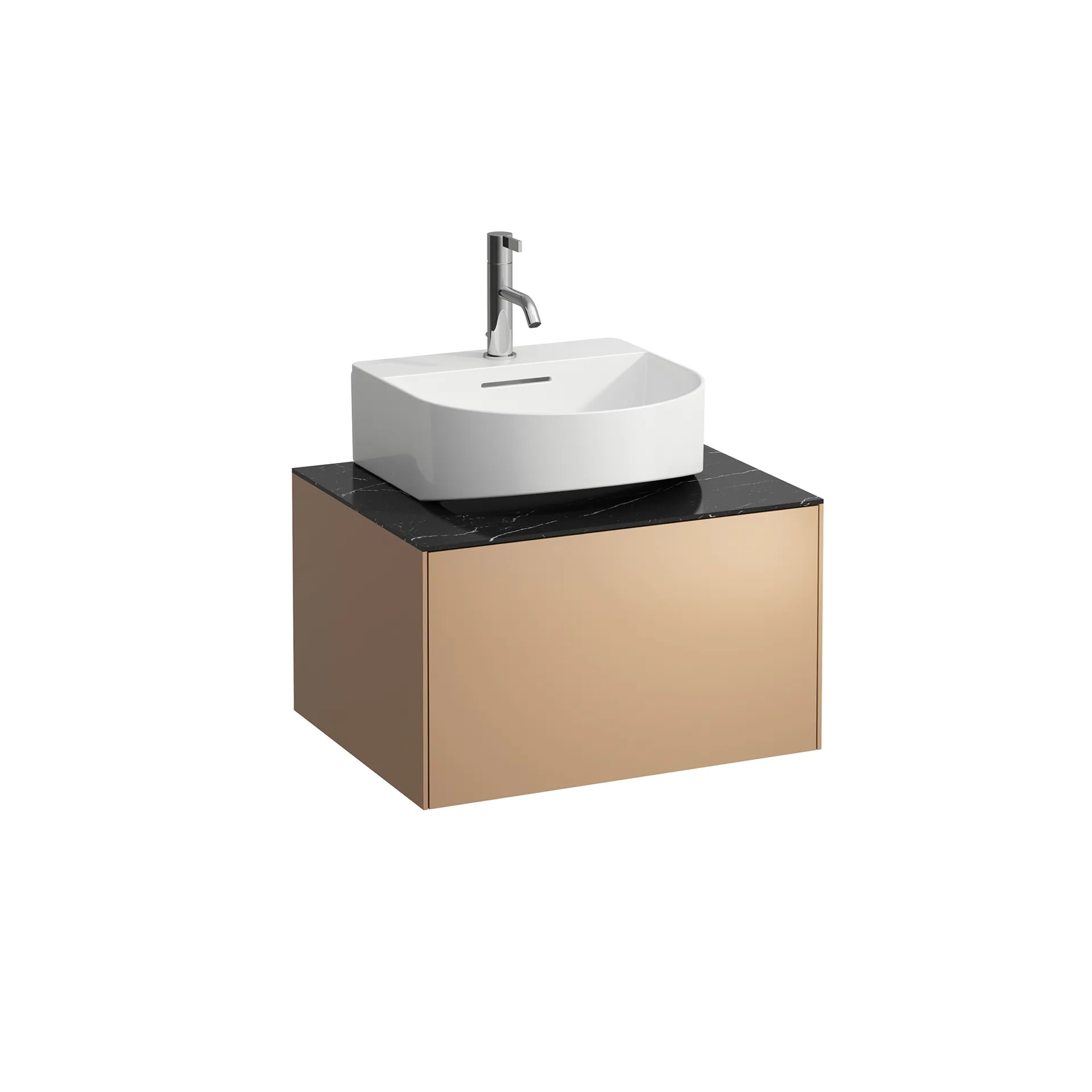 Laufen Waschtischunterbau „SONAR“ 577 × 341 × 457 mm Kupfer, mittig Laufen Waschtischunterbau „SONAR“ 577 × 341 × 457 mm Kupfer, mittig