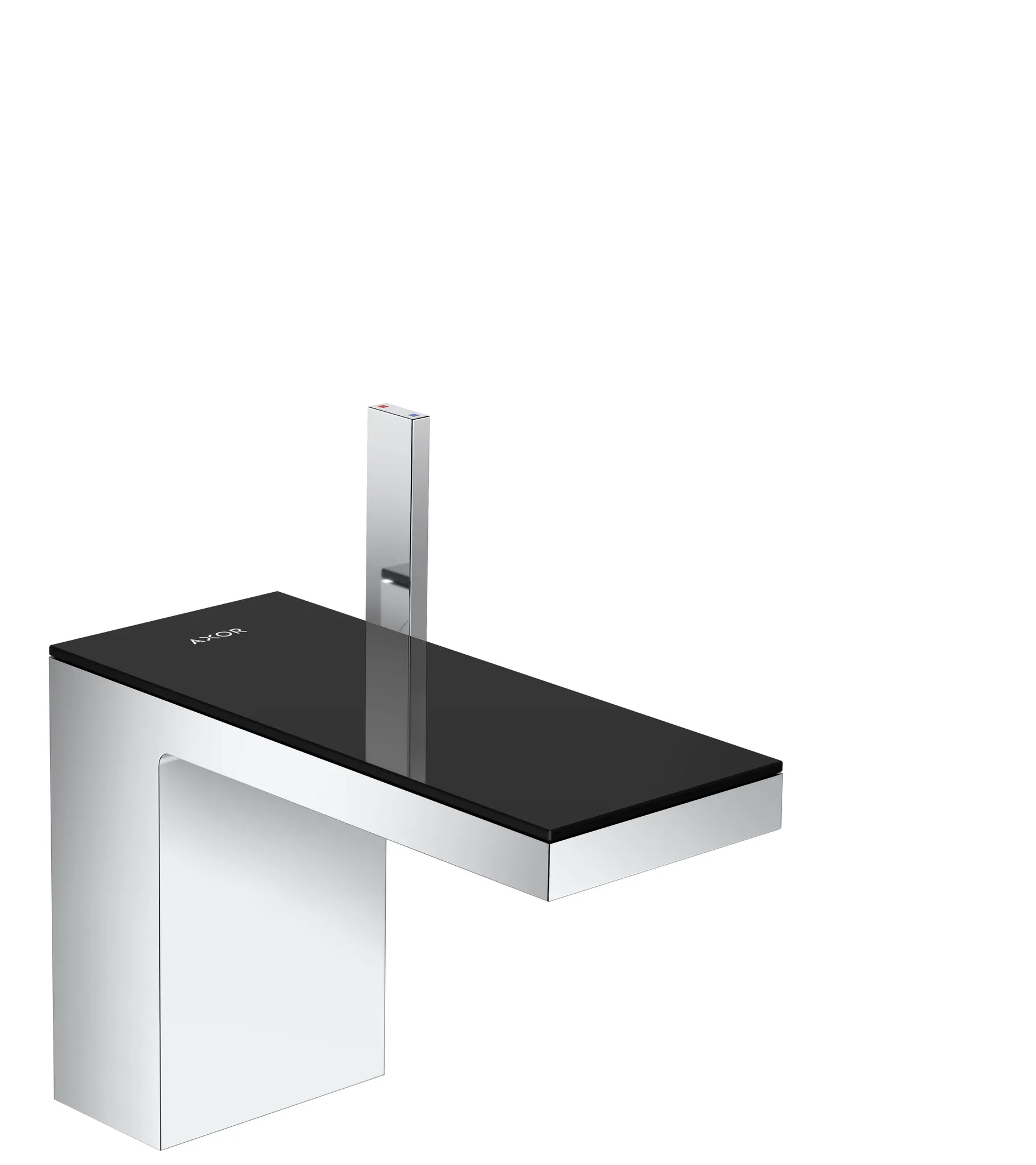 AXOR MyEdition Einhebel-Waschtischmischer 110 mit Push-Open Ablaufgarnitur Chrom/Spiegelglas