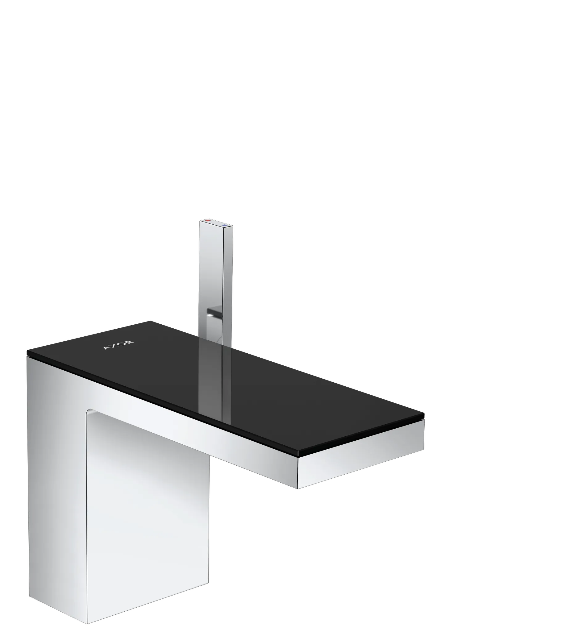 AXOR MyEdition Einhebel-Waschtischmischer 110 mit Push-Open Ablaufgarnitur Chrom/Spiegelglas AXOR MyEdition Einhebel-Waschtischmischer 110 mit Push-Open Ablaufgarnitur Chrom/Spiegelglas