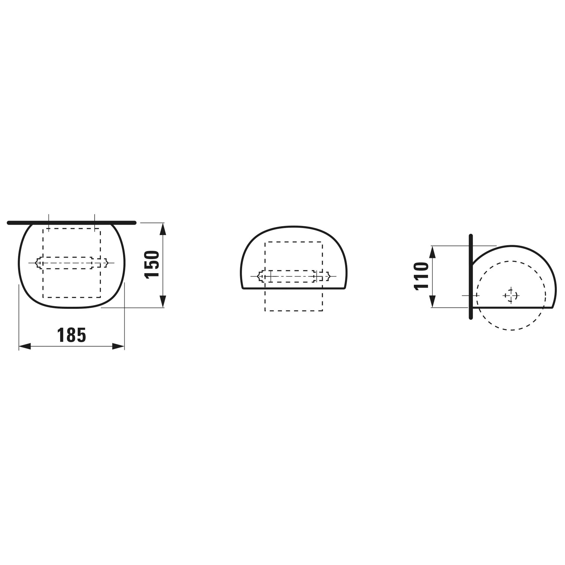 Keramischer Papierrollenhalter, ILBAGNOALESSI, 150x185x110, Montage geschraubt, Weiß Keramischer Papierrollenhalter, ILBAGNOALESSI, 150x185x110, Montage geschraubt, Weiß