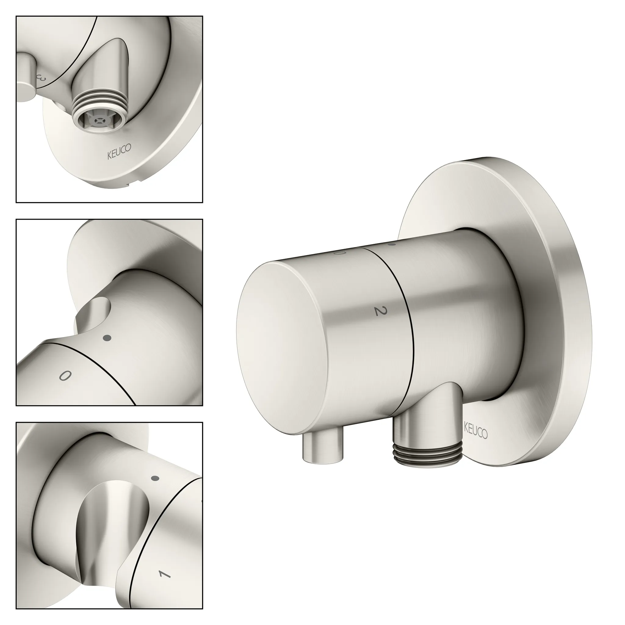 IXMO 59549051201 3-Wege Ab- u. Umstellventil UP mit Schlauchanschl./Brauseh. IXMO Comfort, rund Nickel gebürstet IXMO 59549051201 3-Wege Ab- u. Umstellventil UP mit Schlauchanschl./Brauseh. IXMO Comfort, rund Nickel gebürstet