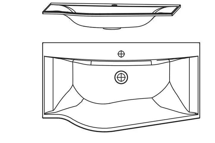 Laguna Möbelwaschtisch „Laola“ 906 × 515 × 15 mm